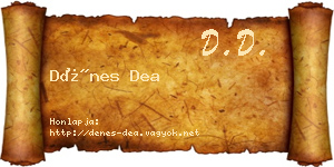 Dénes Dea névjegykártya